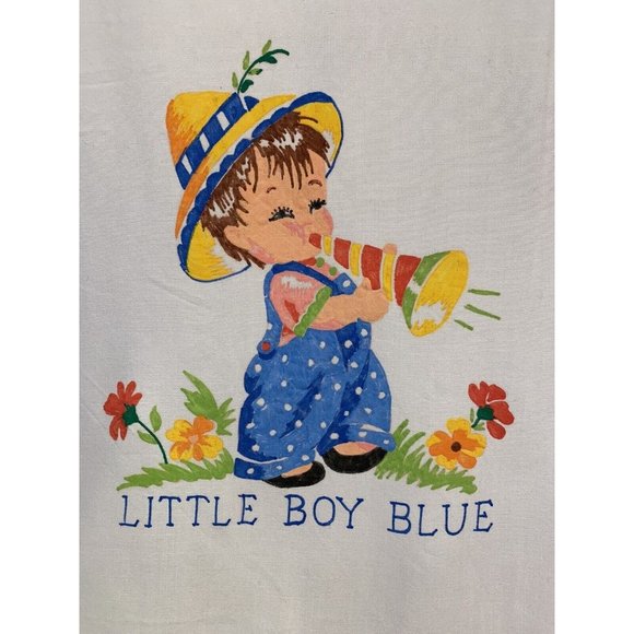 Baby Swaddle Cloth Nursery Rhyme Hand Painted 1967 34”x 45” - Picture 3 of 10